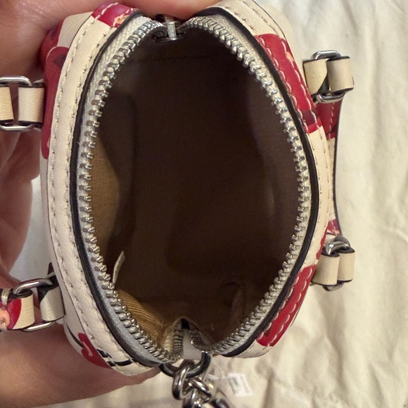 Coach Cherry Print Women's Bag Charm- Cream and Red - Picture 3 of 4